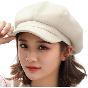 Womens 8 Panel Wool-Blend Newsboy-Cap Winter Cabbie Beret Cap Gatsby Ivy Painter Hat Pageboy Caps in Kuwait