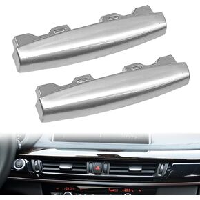 2pcs Front Row AC Air Conditioning Air Vent Outlet Tab Clip Repair Chrome Plated AC Vent Trim Compatible with X5 F15 2014-2018 for BMW X6 F16 2015-2018