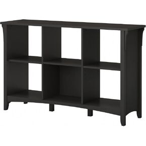 Bush Furniture Salinas, Office Storage Solution, Home Organizer with Open Shelving, Compact Unit for Books and Supplies, 6 Cube, Vintage Black