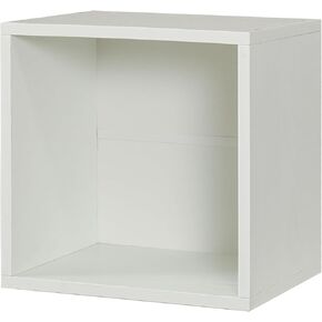 FUSUNBAO Magic DIY Cube Storage Organizer -Cube Storage Shelf -Wood Storage Cubes -Stackable Cubes Perfect for Books Clothes Toy(Pure White-Washed, General Cube)