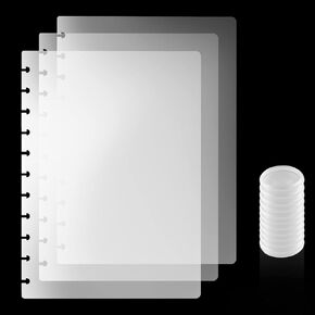 3 Set Discbound Notebook Poly Cover Covers for Discbound Notebook Discbound Cover Letter Size for Notebook Office Product(Note:Only 11 Piece Expansion Discs）)