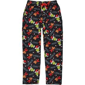 Dr. Seuss The Grinch Men's AOP Grinch and Max Holiday Design Adult Lounge Sleep Pajama Pants