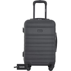 kensie 22" Peonies Hardside Carry-On Luggage with ID Tag, Flowering Ginger