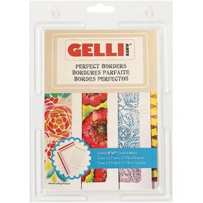 Gelli Arts Perfect Borders Combo Pack - Clear, 5"x7" Gelli Arts Gel Plate Plus Placement Tool, Monoprinting & Printmaking Supplies for Arts & Crafts