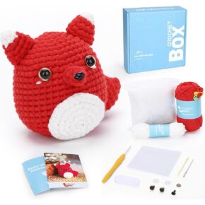 Christmas Crochet Kit for Beginners - Christmas Highland Cow Starters Crochet Kit, Beginners Crocheting Kitting for Adults Kids, Christmas Craft Gifts with Crochets Yarns, Hook, Step-by-Step Video