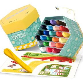 Triangle Jumbo Beeswax Crayons for Toddlers,12 Colors Unbreakable Crayons for Baby Toddlers 1-3, Non Toxic Washable Crayons for Kids Ages 4-8,Triangle Shape for Pencil Grip Development