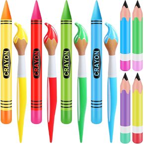 12 Pcs Inflatable Crayons Balloons Decoration Set Giant Large Crayons Pencils Paint Brush Hanging Inflatable Decor for Garden Room Birthday Back to School Party Decorations,12 Designs