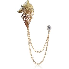 Bee Chain Brooch Collar Pins with Long Chain Tassel Collar Brooch Lapel Pin Business Suit Collar Bar Pin for Boyfriend Boys Men