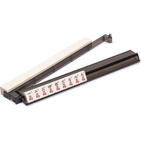 Yellow Mountain Imports Modern Mahjong Racks with Built-in Pushers - Black - Set of 4