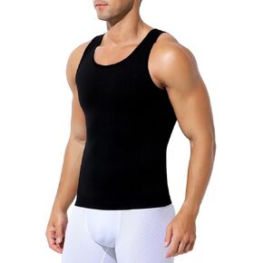 Arjen Kroos Men's Compression Shirt - Slimming Body Shaper Vest, Hide Gynecomastia Moobs Shapewear in Kuwait