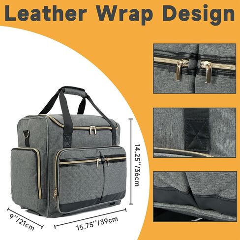 Rolling Teacher Bag with 4 Wheels, Art Tote Bag for Women with Detachable Dolly, Heavy Duty Briefcase with Padded Sleeves for 15.6" Laptop in Saudi Arabia