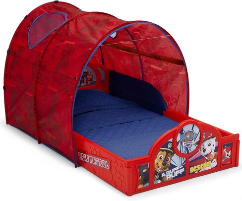 Delta Children Disney Mickey Mouse Sleep and Play Toddler Bed with Tent, Blue/Red in Kuwait