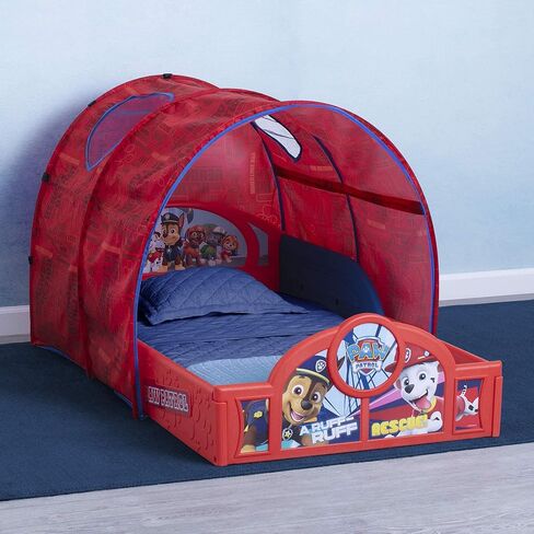 Delta Children Disney Mickey Mouse Sleep and Play Toddler Bed with Tent, Blue/Red in Kuwait