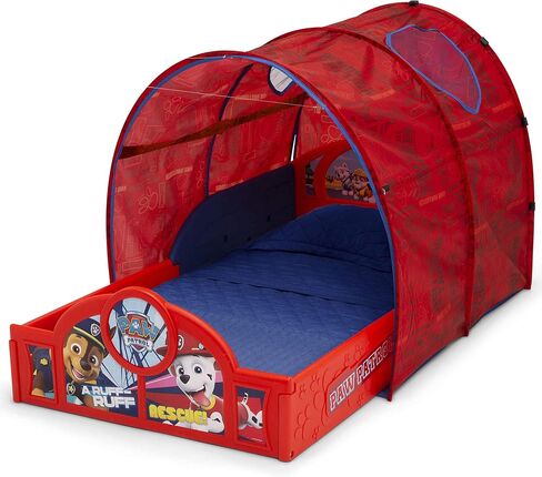 Delta Children Disney Mickey Mouse Sleep and Play Toddler Bed with Tent, Blue/Red in Kuwait