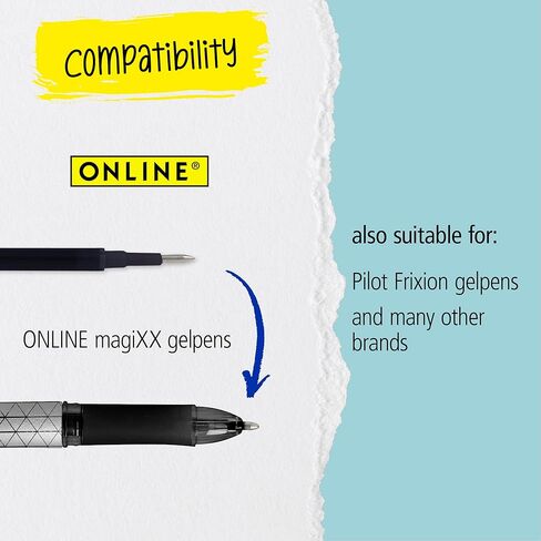 12x عبوات قابلة للمسح عبر الإنترنت باللون الأسود بعرض خط 0.7 مم، متوافق مع MagiXX & Pilot FriXion Ball I، الرصاص الاحتياطي لقلم الجل القابل للمسح، I عبوات للكرات الهلامية القابلة للمسح in Kuwait