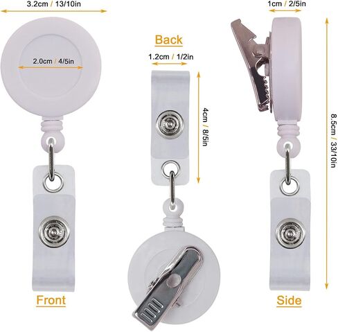 5 Pack Retractable ID Badge Holder Reels with Swivel Alligator Clip Bulk Pack Premium Badge（Black） in Kuwait