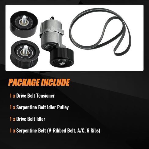 2528125000 حزام الموتر وبكرة المهمل طقم حزام سيربنتين مناسب لشركة Hyundai Tucson Sonata Santa Fe، Kia Forte Optima Magentis Rondo Sportag-e 2.0L 2.4L 2010-2016# 2528825001 252122G760 25287-25110 in Kuwait