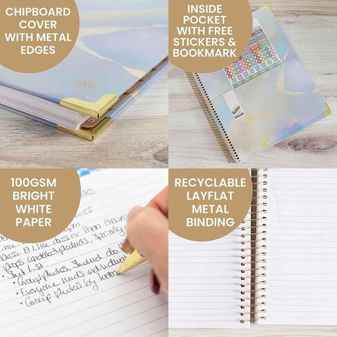 مخطط يومي من بلوم غلاف فني 2025 (8.5 بوصة × 11 بوصة) مخطط يوم تقويمي (يناير 2025 - ديسمبر 2025) - منظم الأهداف الجمالية - كتاب جدول أعمال ملهم شهري وأسبوعي - أوبال قزحي الألوان in Kuwait