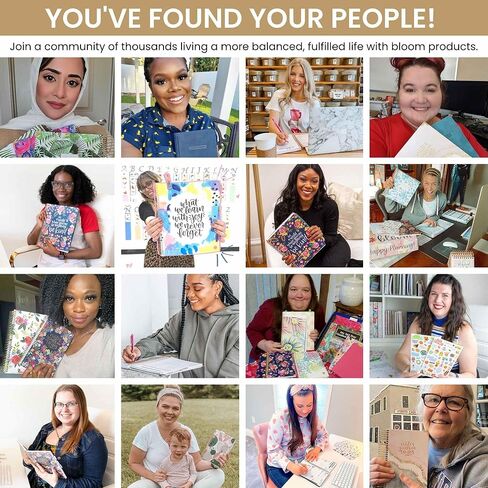 مخطط يومي من بلوم غلاف فني 2025 (8.5 بوصة × 11 بوصة) مخطط يوم تقويمي (يناير 2025 - ديسمبر 2025) - منظم الأهداف الجمالية - كتاب جدول أعمال ملهم شهري وأسبوعي - أوبال قزحي الألوان in Kuwait