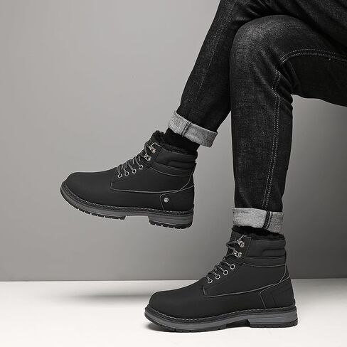 Ahico Men Snow Boots Winter Warm Lining Hiking Shoes Outdoor Walking Boot for Cold Weather in Saudi Arabia