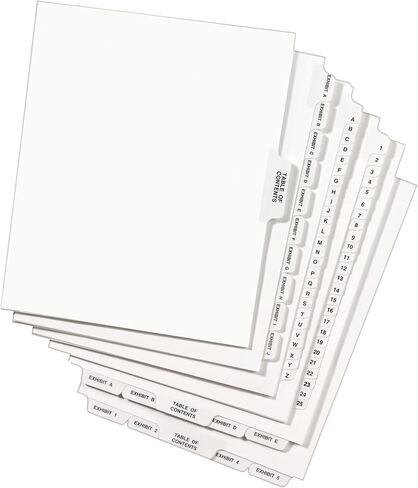 Avery Collated 51-75، فواصل قانونية غير مثقوبة للاستخدام مع أي نظام ربط، 8.5 بوصة × 14 بوصة، 25 فواصل جانبية لكل مجموعة، نوع Helvetica Bold، 3 مجموعات (21872) in Saudi Arabia