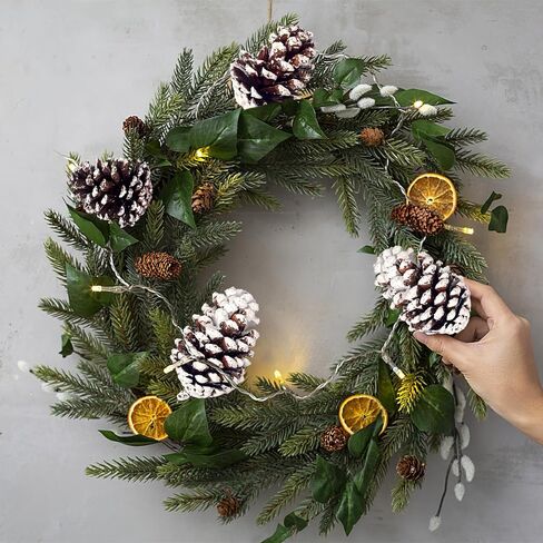 12 قطعة من مخاريط الصنوبر الثلجية الكبيرة من جوهاوس، أكواز صنوبر كبيرة لتزيين مخاريط الصنوبر الطبيعية لتزيين إكليل شجرة عيد الميلاد وحشو الأوعية والحرف اليدوية اليدوية in Kuwait