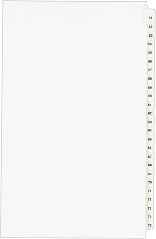 Avery Collated 51-75, Legal Exhibit Unpunched Dividers for Use with Any Binding System, 8.5" x 14", 25 Side Tab Dividers Per Set, Helvetica Bold Type, 3 Sets (21872) in Saudi Arabia
