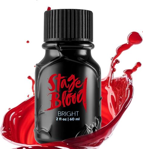 Spooktacular Creations Halloween Fake Blood Makeup، 2 أوقية زجاجة دم المرحلة، دم خفيف، قطرات دم قابلة للغسل لحفلة الهالوين التنكرية، مصاص الدماء، الزومبي، مكياج SFX، حفلة تنكرية in Saudi Arabia