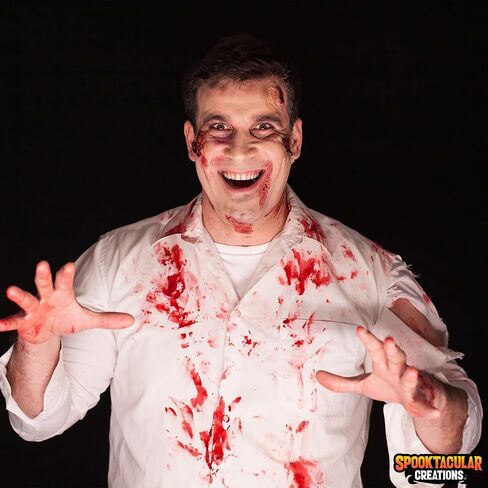 Spooktacular Creations Halloween Fake Blood Makeup، 2 أوقية زجاجة دم المرحلة، دم خفيف، قطرات دم قابلة للغسل لحفلة الهالوين التنكرية، مصاص الدماء، الزومبي، مكياج SFX، حفلة تنكرية in Saudi Arabia