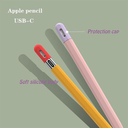 حافظة من السيليكون لقلم Apple (USB-C) من siduater، ملحقات حافظة جلدية خفيفة للغاية للقلم، حامل مقبض قلم رصاص ناعم ومضاد للانزلاق، يدعم المرفق المغناطيسي، أسود in Kuwait