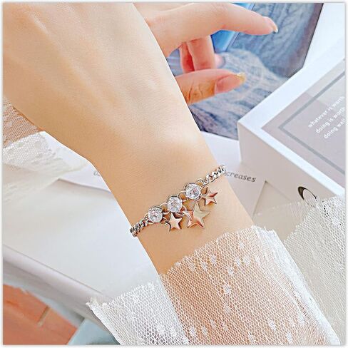 Fashion Star Charm Bracelet Stainless Steel Mini Cuban Link Chain Bracelet in Saudi Arabia