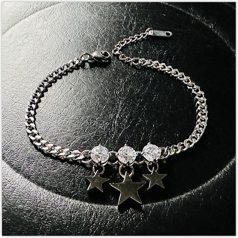 Fashion Star Charm Bracelet Stainless Steel Mini Cuban Link Chain Bracelet in Saudi Arabia