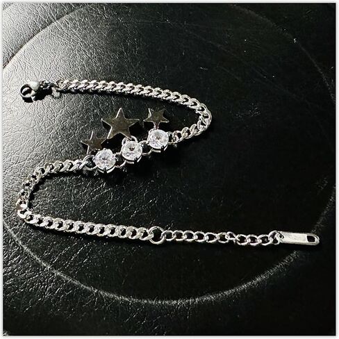 Fashion Star Charm Bracelet Stainless Steel Mini Cuban Link Chain Bracelet in Saudi Arabia