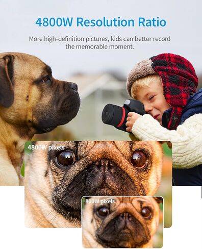 MOREXIMI Upgarded Kids Camera, 4K Digital Camera for Kids with Shutter AF, Rotable Zoom Lens, Video Camera Toy for 8-12 Years Old Boys Girls, Best Christmas Birthday Gifts, with 64G SD Card in Kuwait