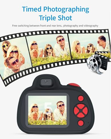 MOREXIMI Upgarded Kids Camera, 4K Digital Camera for Kids with Shutter AF, Rotable Zoom Lens, Video Camera Toy for 8-12 Years Old Boys Girls, Best Christmas Birthday Gifts, with 64G SD Card in Kuwait