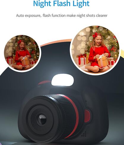 MOREXIMI Upgarded Kids Camera, 4K Digital Camera for Kids with Shutter AF, Rotable Zoom Lens, Video Camera Toy for 8-12 Years Old Boys Girls, Best Christmas Birthday Gifts, with 64G SD Card in Kuwait