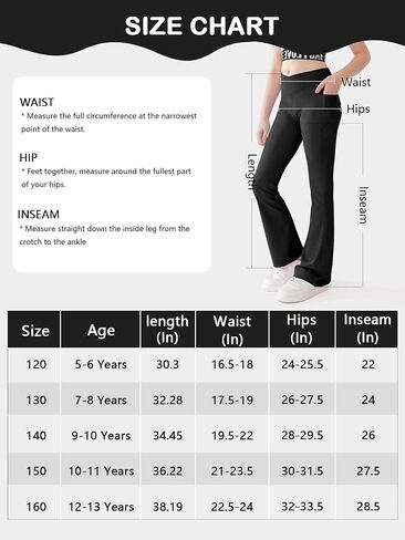 Girls Flare Leggings Cross High Waisted Yoga Dance Pants Kids Bell Bottom Pants with Pockets 5-13 Years in Kuwait