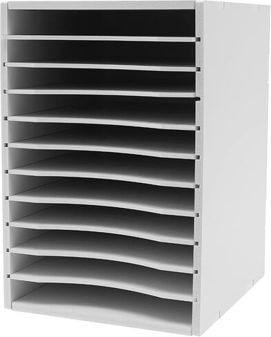 Vertical Desktop Sorter 11 Slots, Mail Organizer Vertical File Organizer, PVC Paper Sorter Organizer with 11 Adjustable Compartments, Construction Paper Storage Mailbox for Home Office in Saudi Arabia