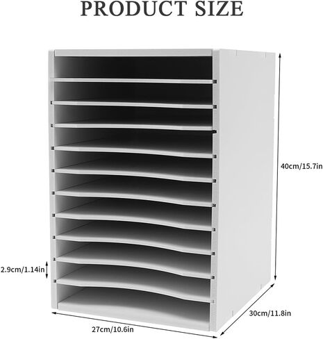 Vertical Desktop Sorter 11 Slots, Mail Organizer Vertical File Organizer, PVC Paper Sorter Organizer with 11 Adjustable Compartments, Construction Paper Storage Mailbox for Home Office in Saudi Arabia