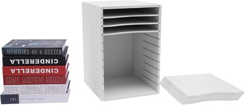 Vertical Desktop Sorter 11 Slots, Mail Organizer Vertical File Organizer, PVC Paper Sorter Organizer with 11 Adjustable Compartments, Construction Paper Storage Mailbox for Home Office in Saudi Arabia