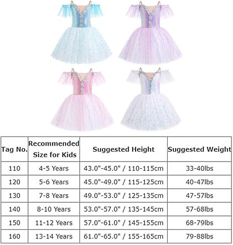 ODASDO Kids Ballet Dance Leotard with Tutu Skirt Camisole Sequin Princess Dress Ballerina Costume for Stage Performace in Saudi Arabia