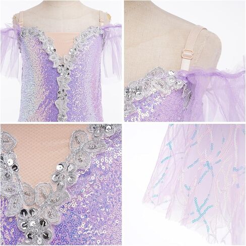 ODASDO Kids Ballet Dance Leotard with Tutu Skirt Camisole Sequin Princess Dress Ballerina Costume for Stage Performace in Saudi Arabia