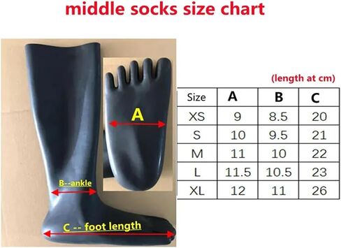 ABWL Black Latex Thigh High Stockings with Toes,Natural Rubber Latex Stockings for Women Men Cosplay Costumes in Saudi Arabia