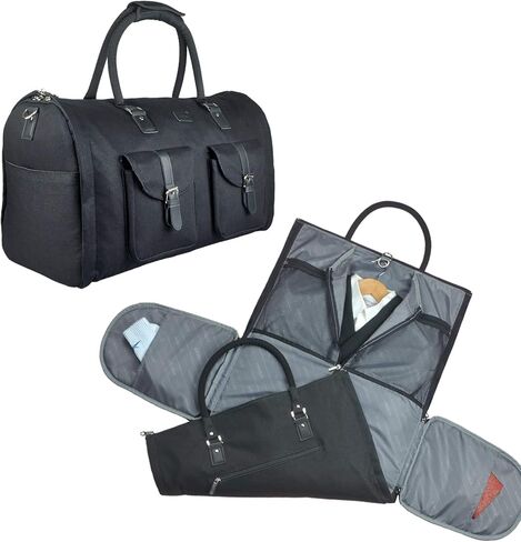 GYSSIEN 2 in 1 Convertible Travel Garment Bag Carry On Suit Bag Luggage Duffel (Standard) in Kuwait