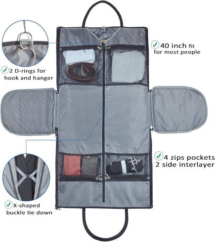 GYSSIEN 2 in 1 Convertible Travel Garment Bag Carry On Suit Bag Luggage Duffel (Standard) in Kuwait