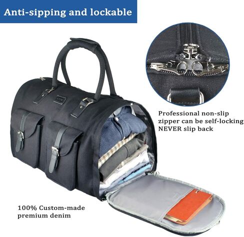 GYSSIEN 2 in 1 Convertible Travel Garment Bag Carry On Suit Bag Luggage Duffel (Standard) in Kuwait