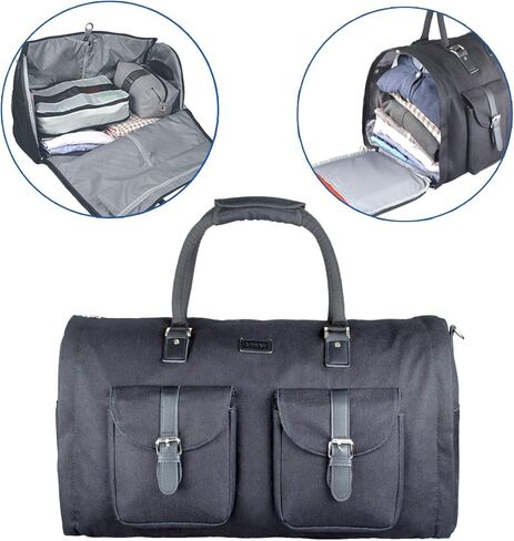 GYSSIEN 2 in 1 Convertible Travel Garment Bag Carry On Suit Bag Luggage Duffel (Standard) in Kuwait