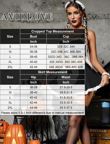 Avidlove Lingerie Set for Women Ruffle French Maid Outfit with Headpiece Halloween Cosplay Lingerie Set 5 Pack Maid Costume in Saudi Arabia