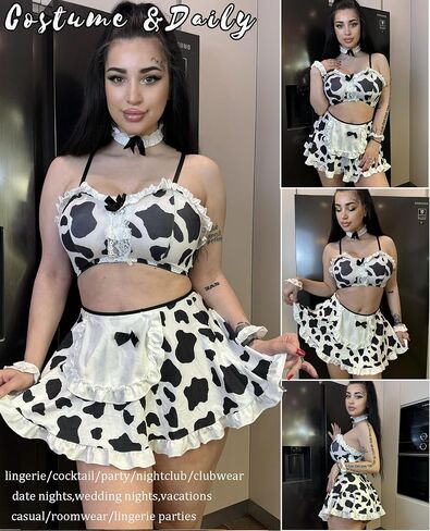 Avidlove Lingerie Set for Women Ruffle French Maid Outfit with Headpiece Halloween Cosplay Lingerie Set 5 Pack Maid Costume in Saudi Arabia