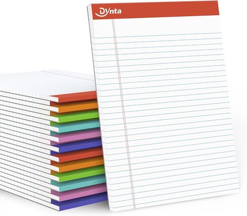 Notepads 8.5 x 11 Legal Pads Bulk, 24 Packs Wide Ruled White Paper, Micro Perforated 45 Sheets/90 Pages (70GSM) Letter Pad for Writing, Meeting, Classroom, Home, Office (Rainbow) in Saudi Arabia